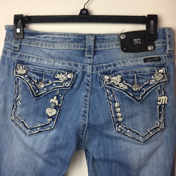 Miss Me Denim - Miss Me Distressed Embellished Boot Cut Jeans
